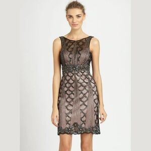 Sue Wong Gatsby Art Deco 20’s beaded embellished black cocktail dress